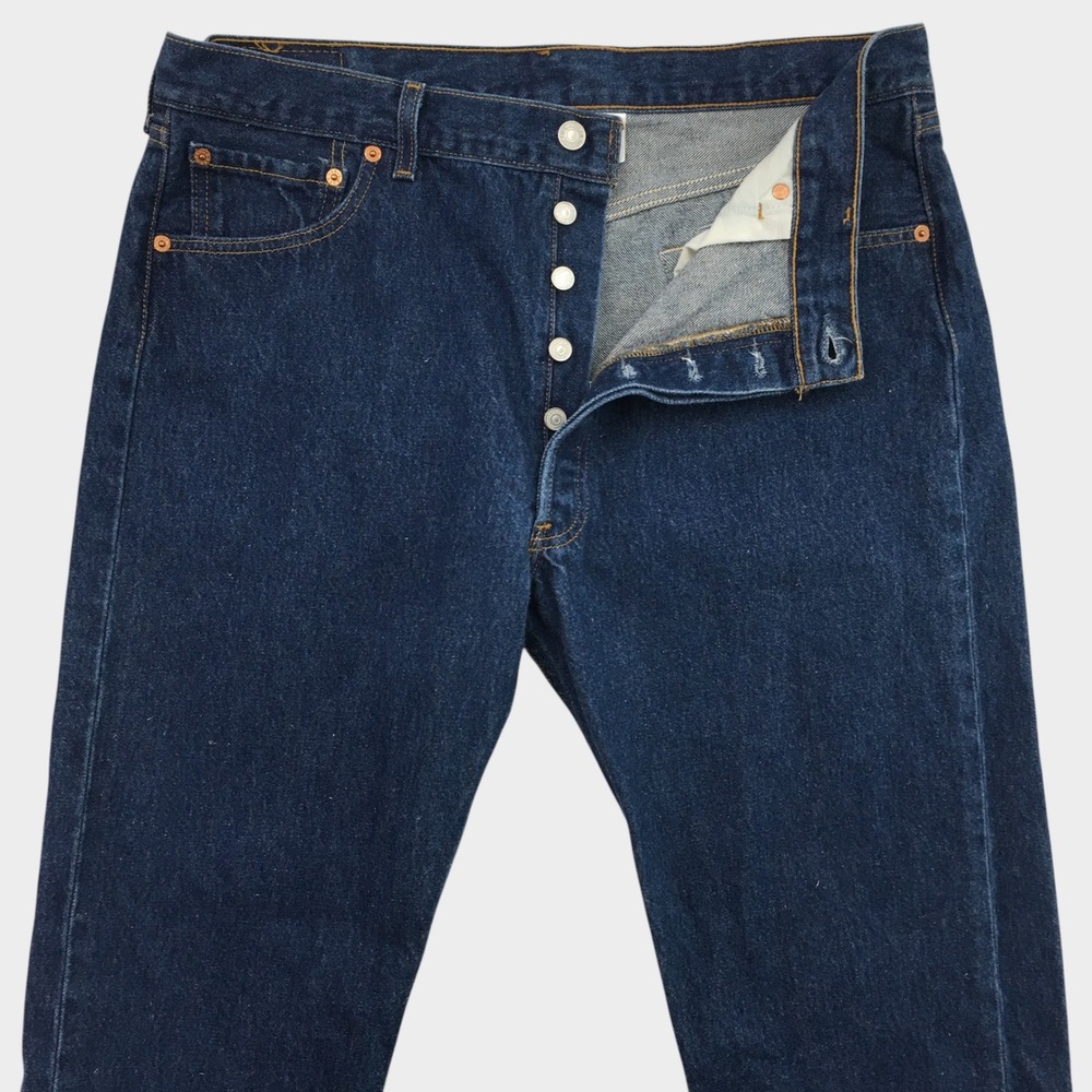 VINTAGE Levis 501 xx Dark Wash Button Fly Straight Leg Jeans Mens Actual 36x30